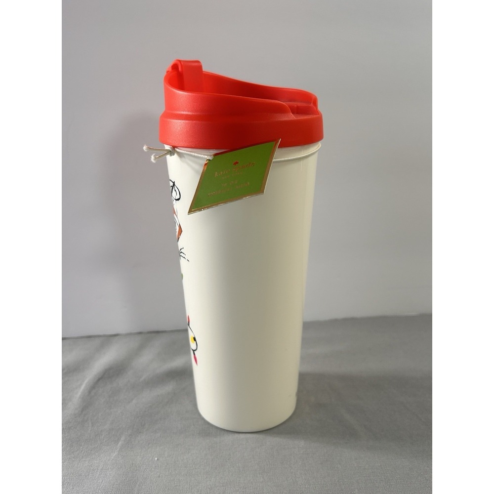Kate Spade New York Festive Foxes thermal mug tumbler 16 oz New Designer - Picture 5 of 13